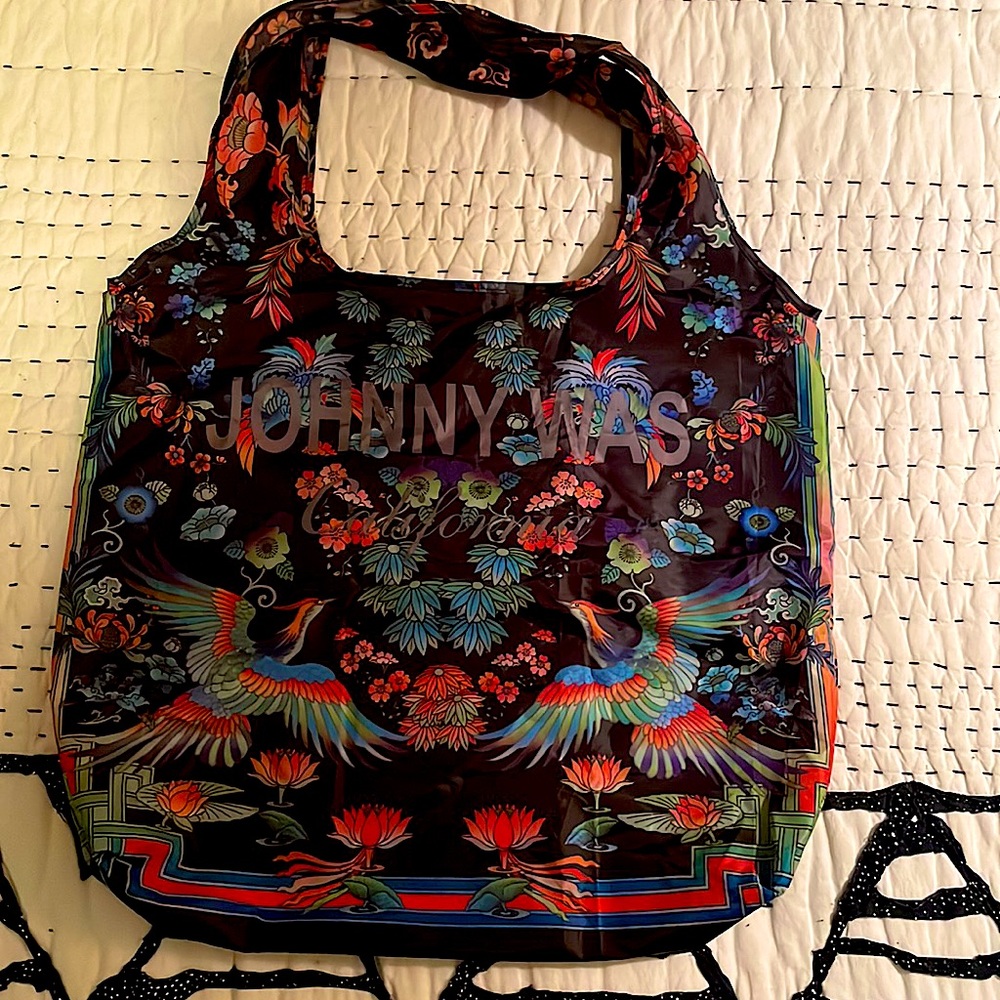 Johnny Was "Dreamer" fold up nylon Tote Bag